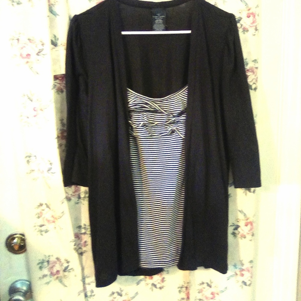 Black and white striped top